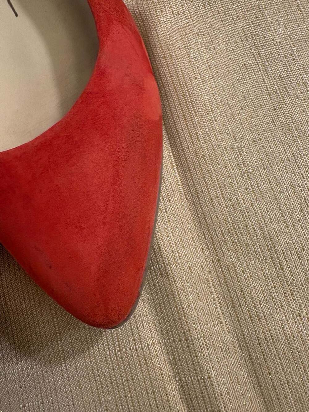 Ecco Esatto Flat Red Suede Pointed Toe Ballet Flats - Picture 10 of 10